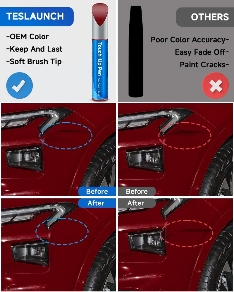 RSACET 3Q3 Dark Red/Salsa Red Pearl Touch Up Paint Compatible with Toyota Exact Match Touch Up Paint Car Scratch Repair - Image 2